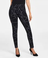I.n.c. International Concepts Women's Mid Rise Printed Pull-On Pants, Created for Macy's