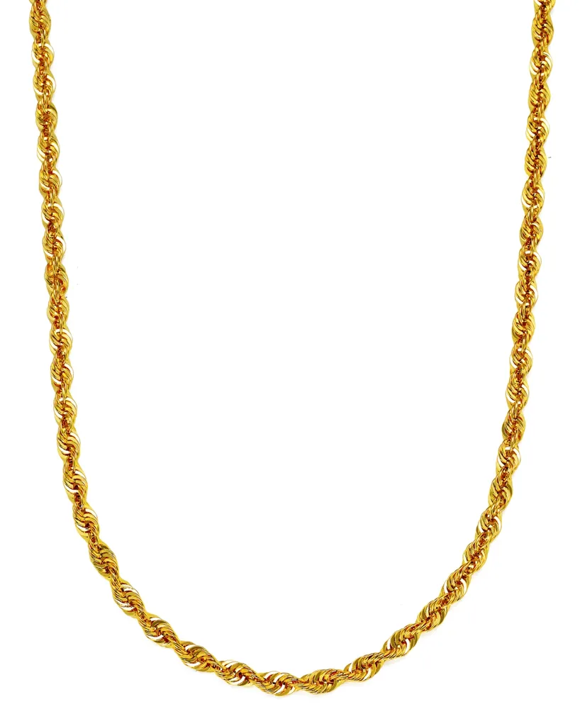 Sparkle Rope Link 22" Chain Necklace (3-5/8mm) in 14k Gold