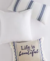 Levtex Riella Embroidered Decorative Pillow, 18" x 14"