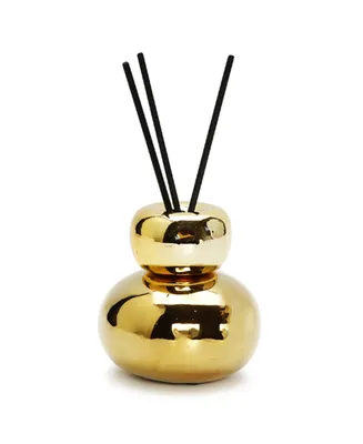 Vivience Gold-Tone Round Reed Diffuser, "Lilly of the Valley" Scent