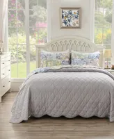 Greenland Home Fashions Emma Traditional Floral Print Piece Quilt Set