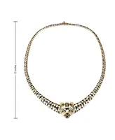 Rachel Glauber 14k Gold Plated with Black Enamel Leopard Head Omega Necklace