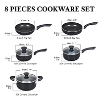 15-Piece Nonstick Cooking Set with Stay Cool Handle, Black