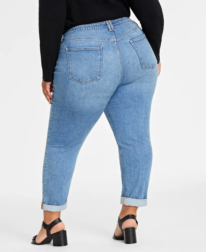 On 34th Trendy Plus High-Rise Straight-Leg Jeans, Regular and Short Lengths, Created for Macy's