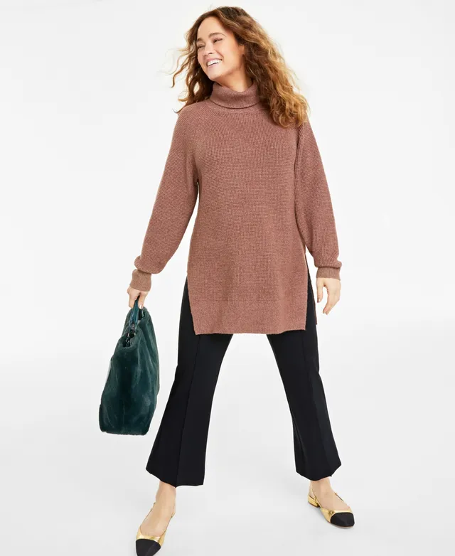 On 34th Women's Waffle-Knit Long-Sleeve Pullover Top, Created for