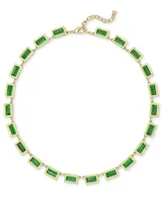 On 34th Gold-Tone Enamel Stone Necklace, 17" + 2" extender, Created for Macy's