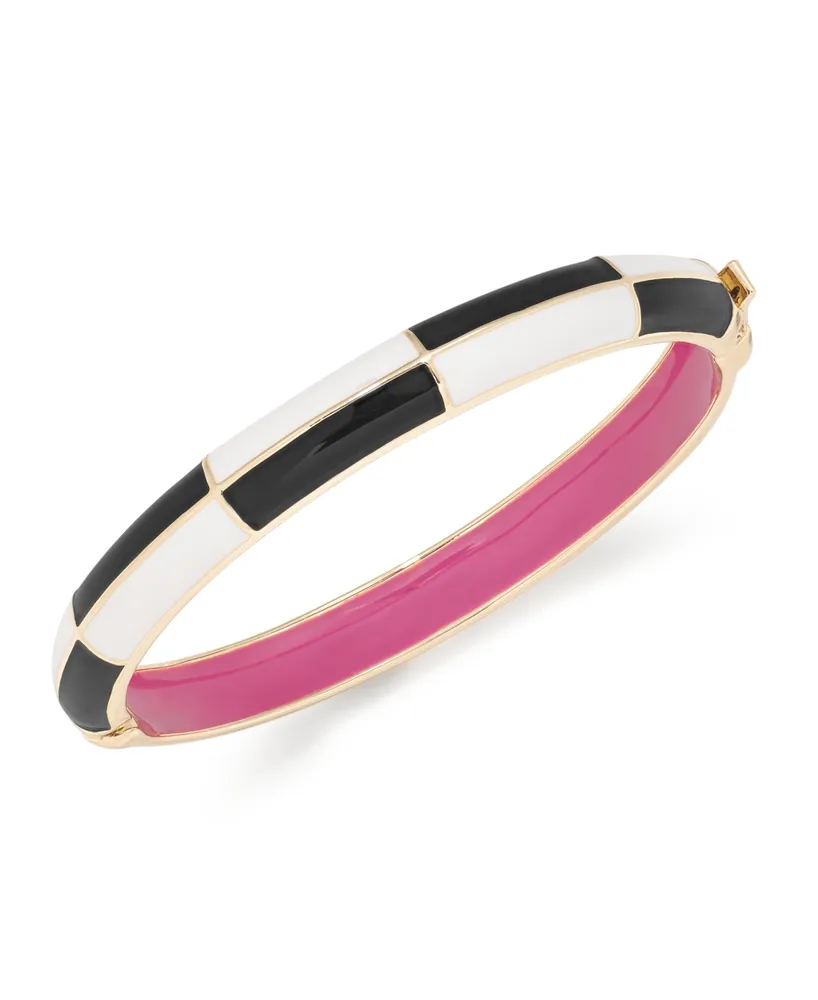 On 34th Gold-Tone Enamel Hinge Bangle Bracelet, Created for Macy's