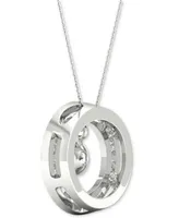 Diamond Orbital Halo Pendant Necklace (1/3 ct. t.w.) in 10k White Gold, 16" + 2" extender