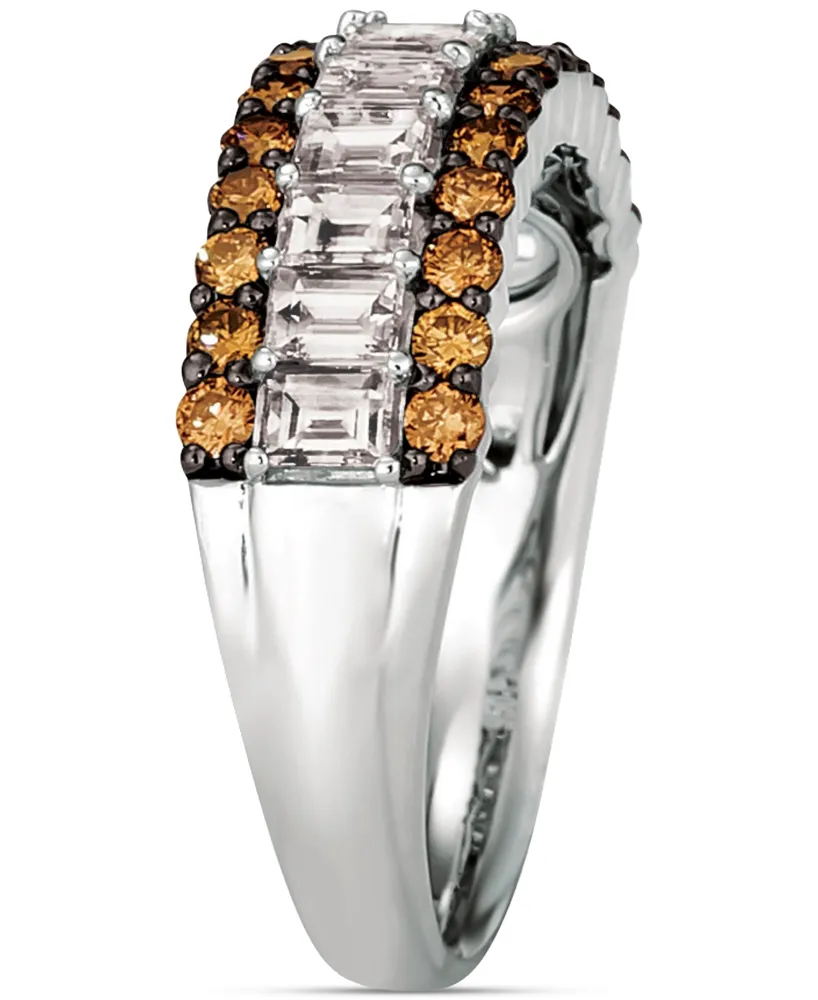 Le Vian Bridal Vanilla Diamond & Chocolate Diamond Baguette Wedding Band (1-1/3 ct. t.w.) in Platinum