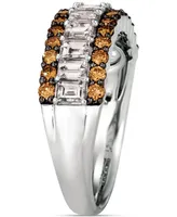 Le Vian Bridal Vanilla Diamond & Chocolate Diamond Baguette Wedding Band (1-1/3 ct. t.w.) in Platinum