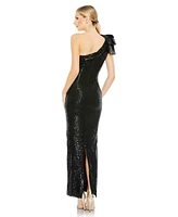 Women's Ieena Sequined Bow One Shoulder Column Gown