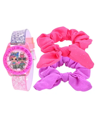 Accutime Girl's Mga Entertainment Lol Omg Surprise Multi-Color Silicone Watch 36mm Set