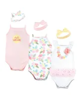 Little Treasure Baby Girls Sleeveless Bodysuit and Headband Set, Hawaiian