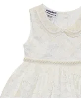 Blueberi Boulevard Baby Girls Embroidered Peter Pan Allover Lace Dress
