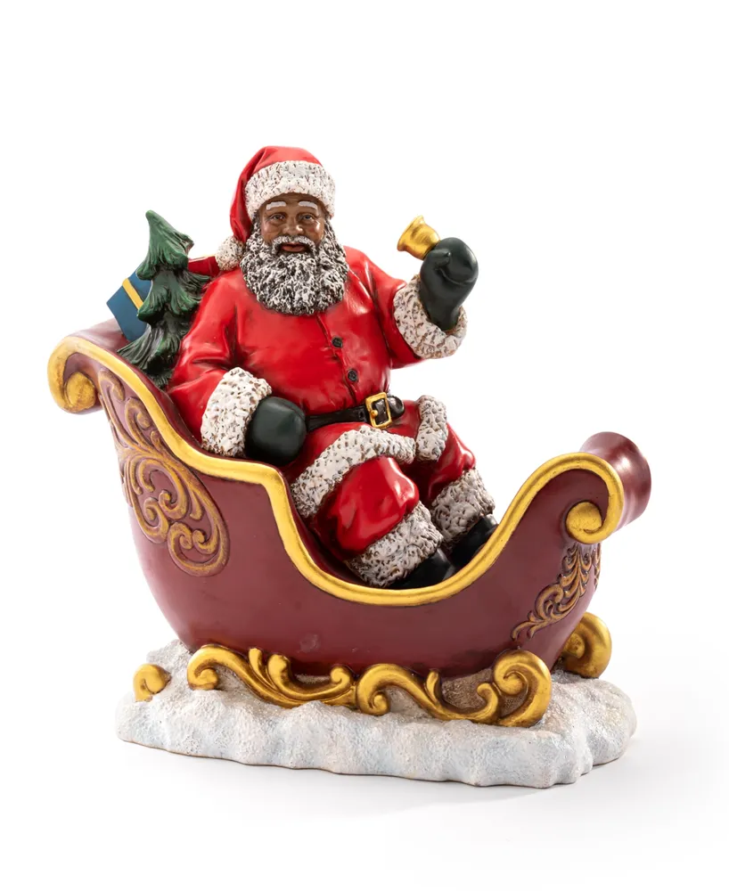 Napco African American Santa in Sleigh