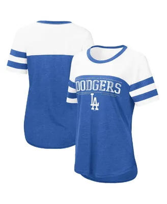 Women's Touch Royal, White Los Angeles Dodgers Setter T-shirt