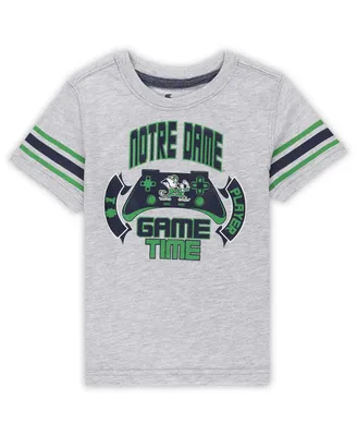 Toddler Boys and Girls Colosseum Heather Gray Notre Dame Fighting Irish Gamer T-shirt