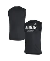 Men's adidas Black Texas A&M Aggies Sideline Football Locker Creator Aeroready Sleeveless T-shirt