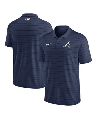 Men's Nike Navy Atlanta Braves Authentic Collection Victory Striped Performance Polo Shirt