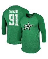 Men's Fanatics Tyler Seguin Kelly Green Dallas Stars Name and Number Tri-Blend Raglan 3/4-Sleeve T-shirt