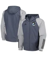 Men's adidas Charcoal Minnesota United Fc All-Weather Raglan Hoodie Full-Zip Jacket