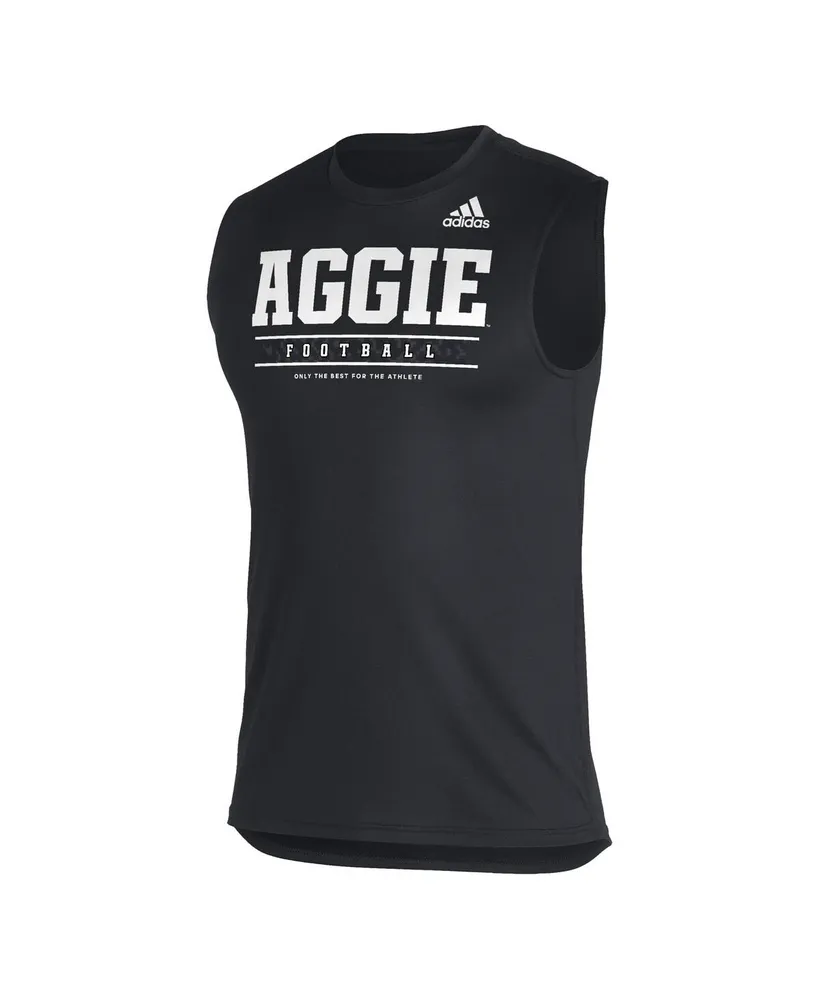 Men's adidas Black Texas A&M Aggies Sideline Football Locker Creator Aeroready Sleeveless T-shirt