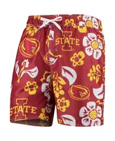 Men's Wes & Willy Cardinal Iowa State Cyclones Floral Volley Swim Trunks