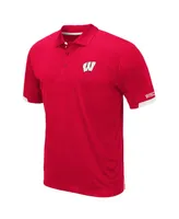 Men's Colosseum Red Wisconsin Badgers Big and Tall Santry Polo Shirt