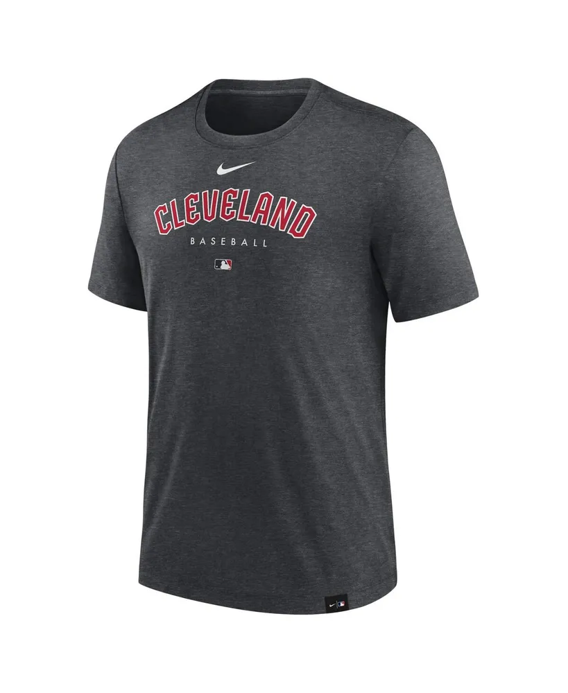 Men's Nike Heather Charcoal Cleveland Guardians Authentic Collection Early Work Tri-Blend Performance T-shirt