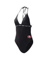 Women's G-iii 4Her by Carl Banks Black San Francisco 49ers Full Count One-Piece Swimsuit