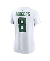 Women's Nike Aaron Rodgers White New York Jets Player Name and Number T-shirt