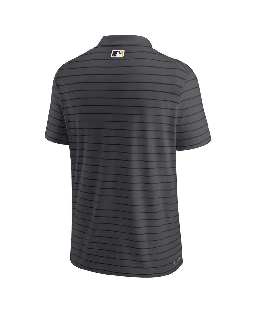 Men's Nike Charcoal Pittsburgh Pirates Authentic Collection Victory Striped Performance Polo Shirt