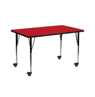 Emma+Oliver Mobile 24X60 Rectangle Hp Laminate Adjustable Activity Table