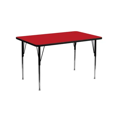 Emma+Oliver 24X48 Rectangle Hp Laminate Adjustable Activity Table