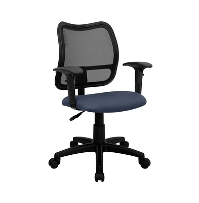 Emma+Oliver Mid-Back Mesh Swivel Task Office Chair With Adjustable Arms