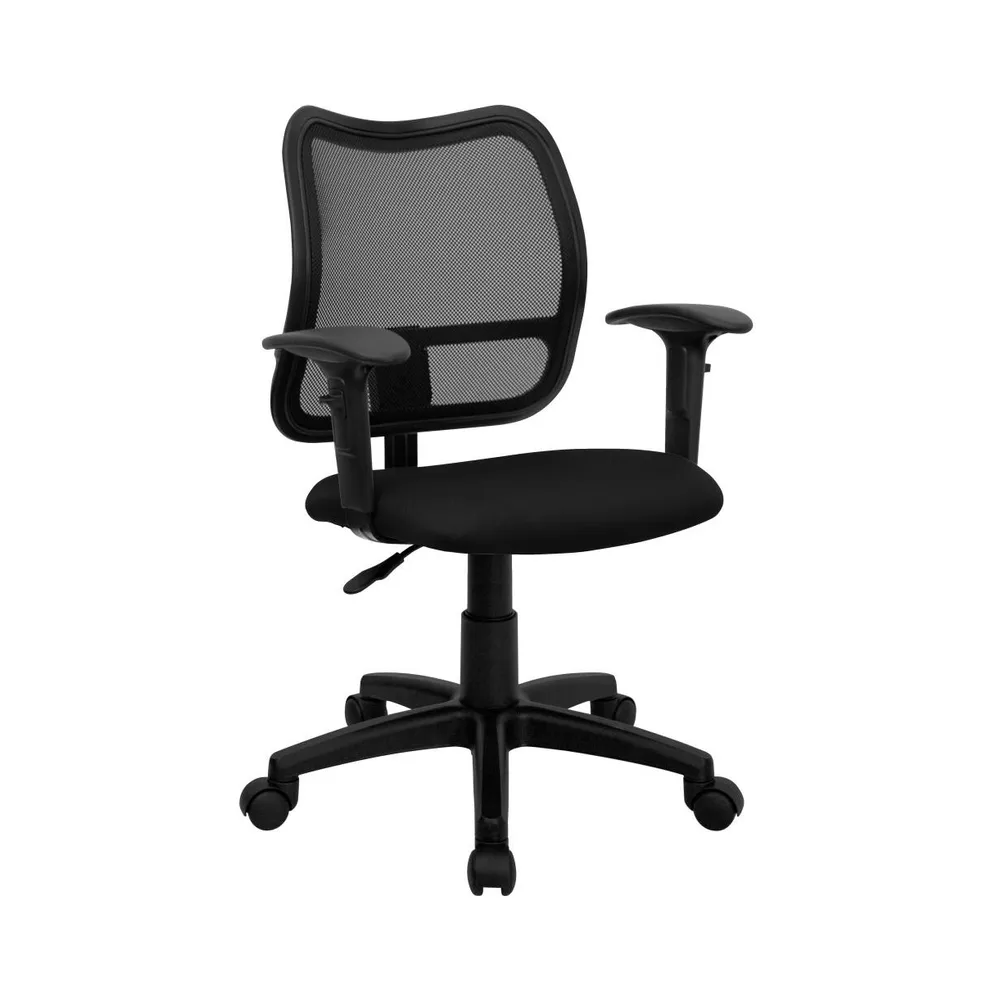 Emma+Oliver Mid-Back Mesh Swivel Task Office Chair With Adjustable Arms