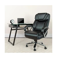 Emma+Oliver 500 Lb. Big & Tall Leathersoft Executive Ergonomic Office Chair With Wide Seat