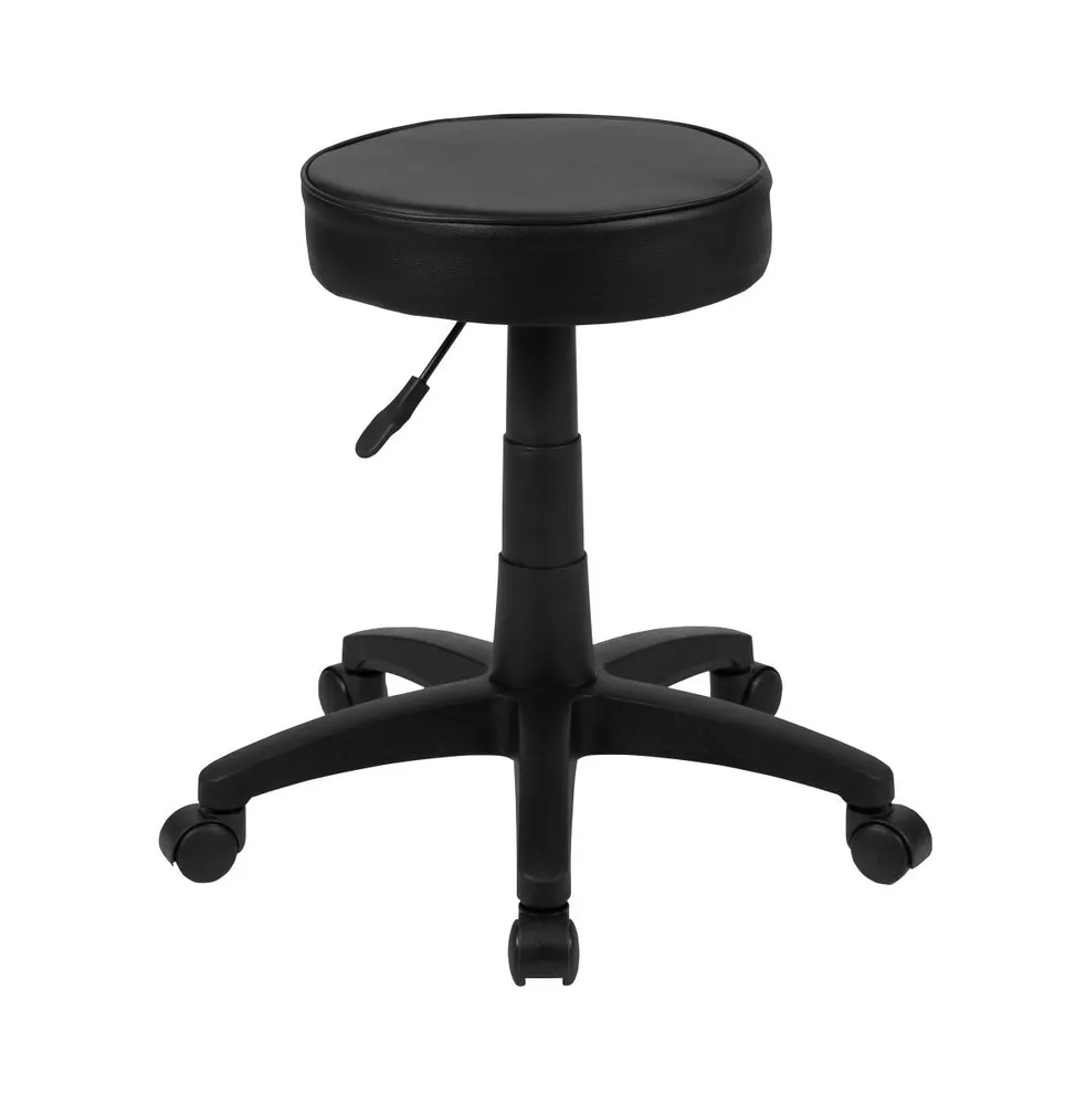 Emma+Oliver Adjustable Doctors Stool On Wheels With Ergonomic Molded Seat