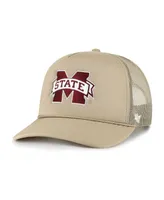 Men's '47 Brand Khaki Mississippi State Bulldogs Foam Front Mesh Trucker Snapback Hat