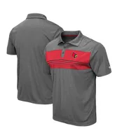 Men's Colosseum Heathered Charcoal Louisville Cardinals Smithers Polo Shirt