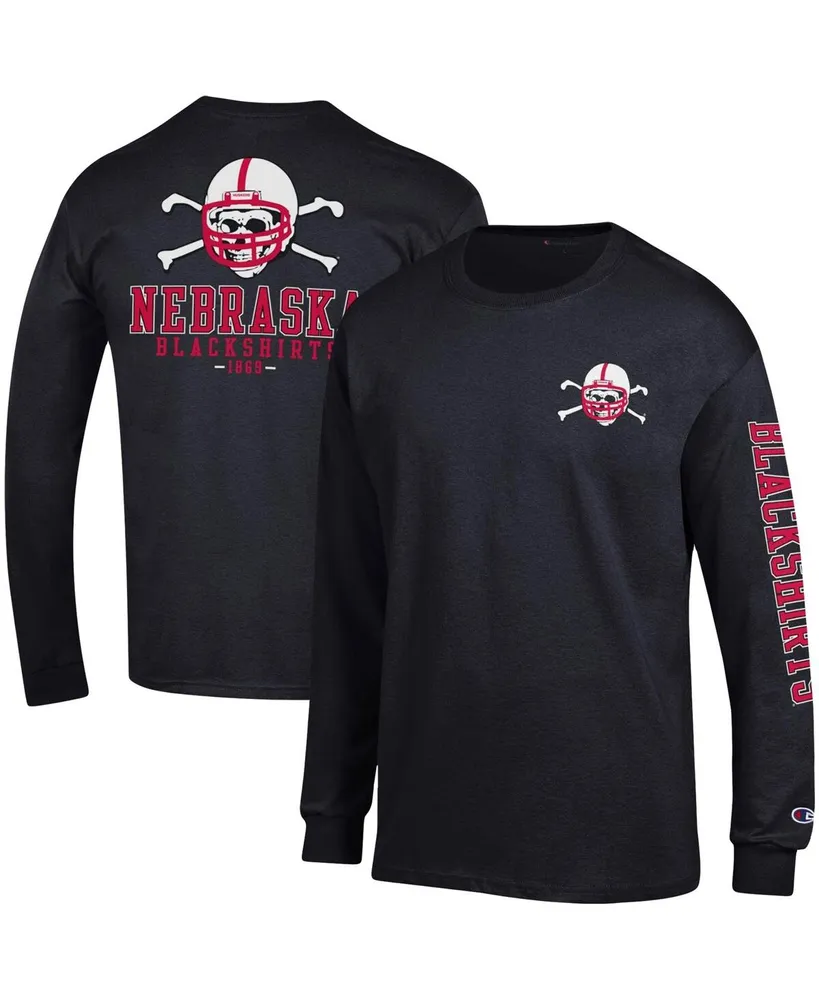 Men's Champion Black Nebraska Huskers Team Stack Long Sleeve T-shirt