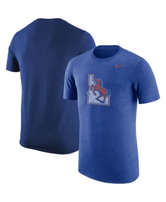 Men's Nike Heathered Royal Boise State Broncos Vintage-Like Logo Tri-Blend T-shirt