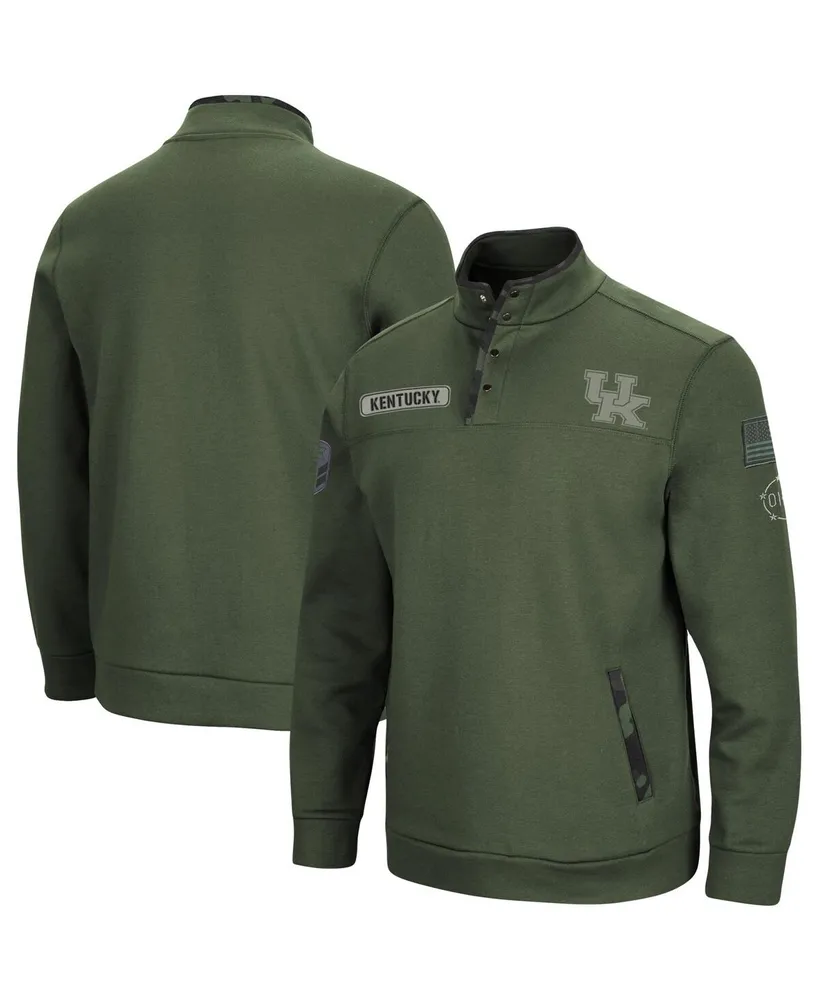 Men's Colosseum Olive Kentucky Wildcats Oht Military-Inspired Appreciation Digital Camo Quarter-Snap Jacket