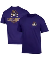 Men's Champion Purple Ecu Pirates Stack 2-Hit T-shirt