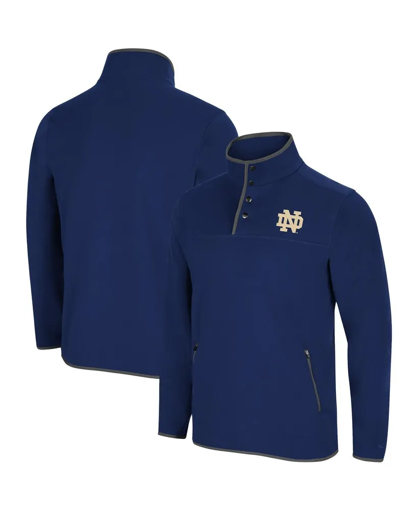 Men's Colosseum Navy Notre Dame Fighting Irish Rebound Snap Pullover Jacket