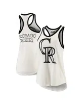 Women's G-iii 4Her by Carl Banks White Colorado Rockies Tater Racerback Tank Top