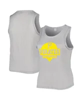 Women's Soft As A Grape Gray Pittsburgh Pirates Plus High Neck Tri-Blend Tank Top