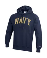 Men's Champion Navy Midshipmen Team Arch Reverse Weave Pullover Hoodie