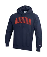 Men's Champion Navy Auburn Tigers Team Arch Reverse Weave Pullover Hoodie