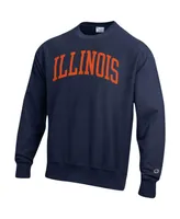 Men's Champion Navy Illinois Fighting Illini Arch Reverse Weave Pullover Sweatshirt